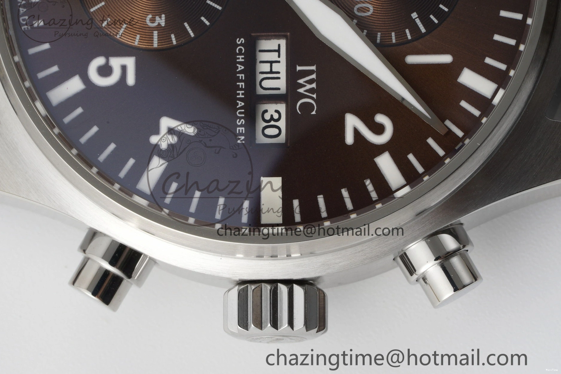 MIROTIME 1222 Thermal Pilot Chrono SS AZF 1:1 Best Edition Brown Dial on Brown Leather Strap A 7062